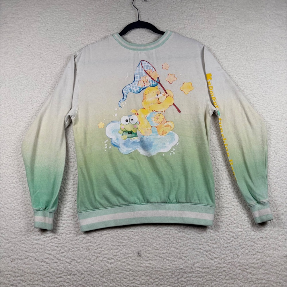 Hello Kitty x Care Bears Sanrio Keroppi Green Ombre Sweatshirt XS Nostalgia Y2K